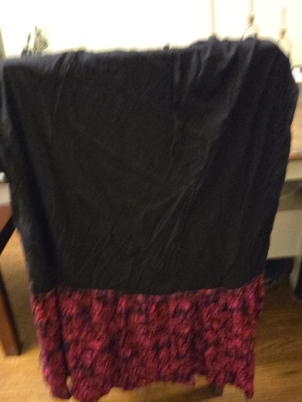 Black and Magenta Floral Maxi Skirt - Unbranded
